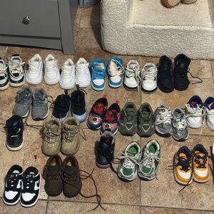 Nike Kids' Sneakers in Black, White, Blue, and Green